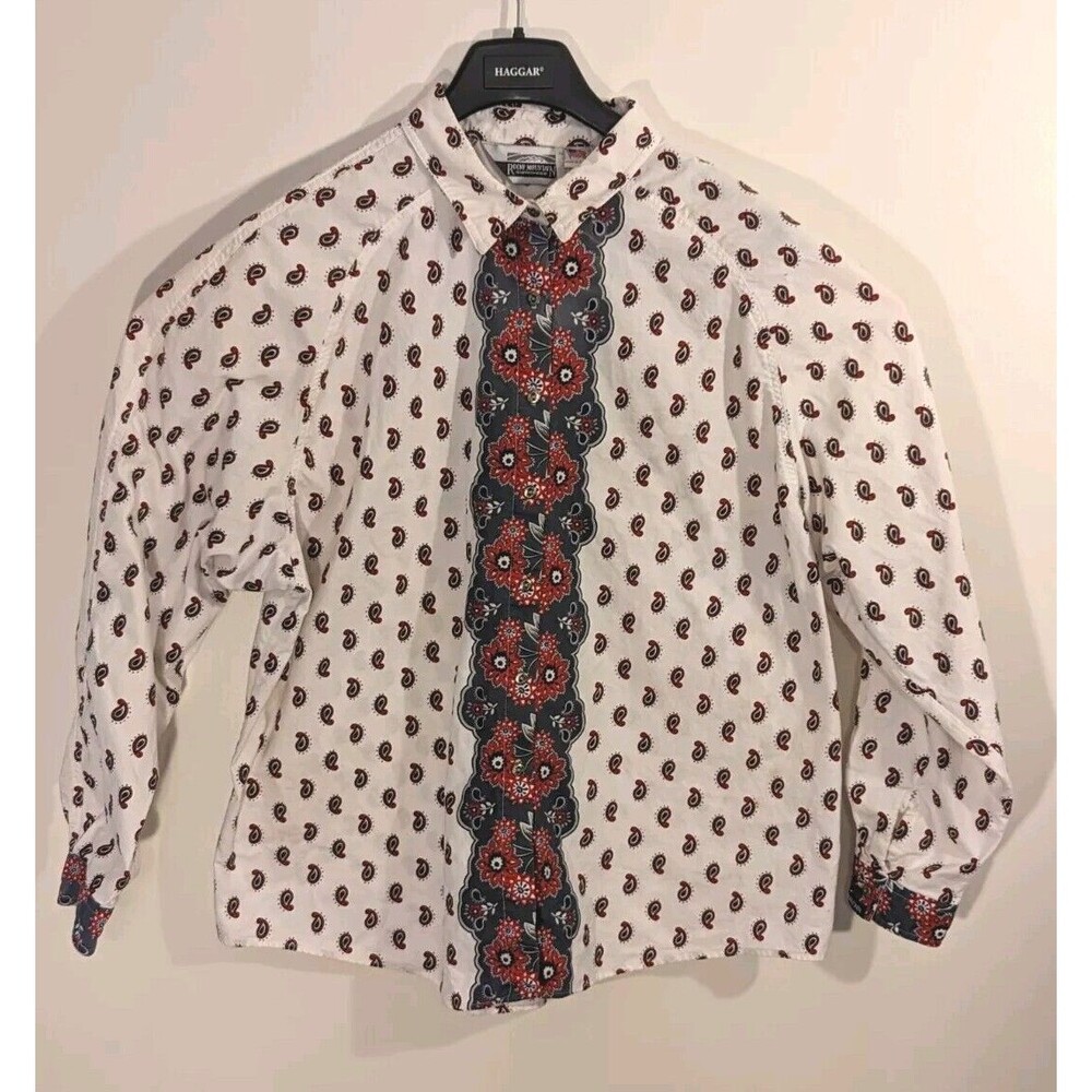 Vintage Rocky Mountain Long Sleeve Button Front Shirt Made in USA Paisley